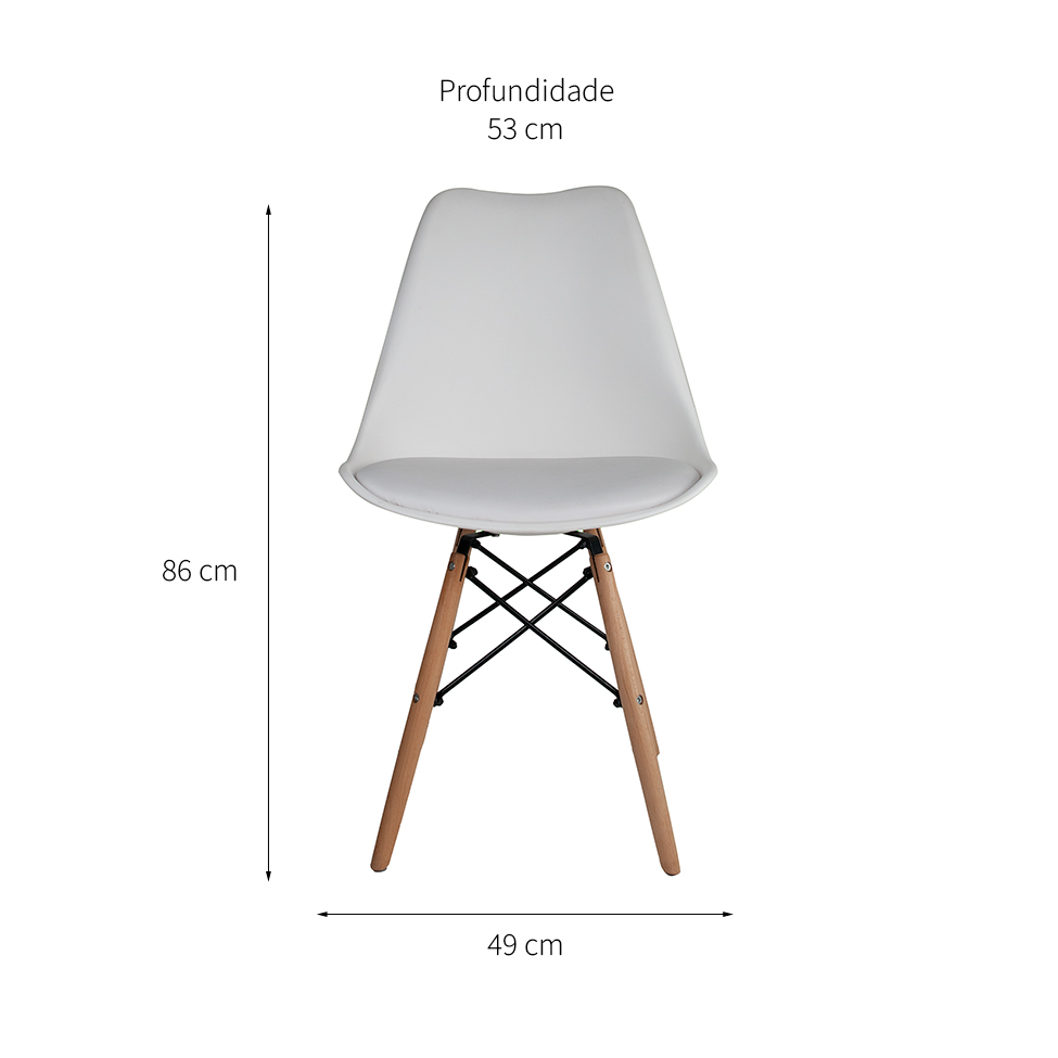 Cadeira de Jantar Eames Saarinen Leda I Branca