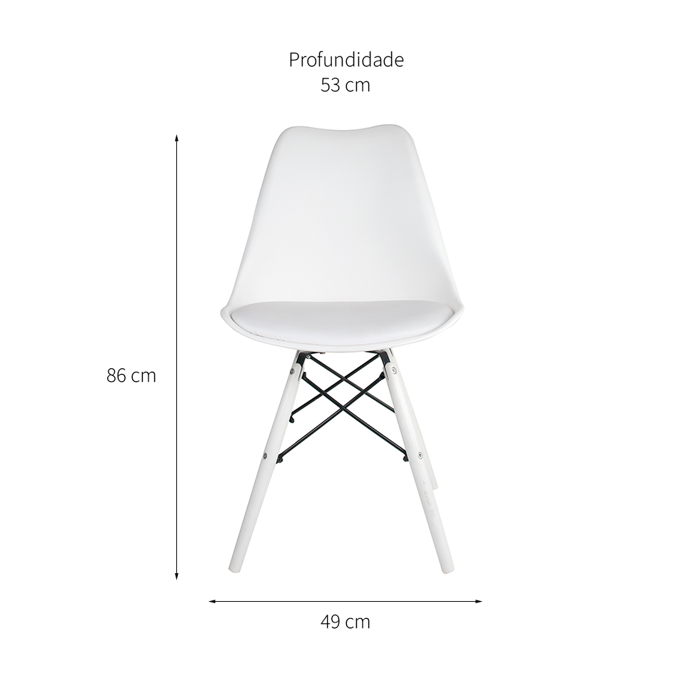 Cadeira de Jantar Eames Saarinen Leda II Branca