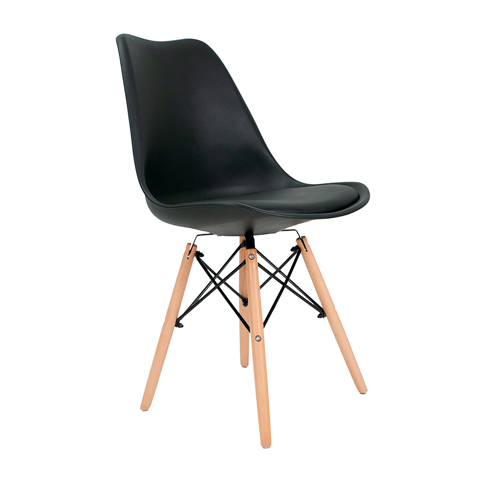 Cadeira de Jantar Eames Saarinen Leda Preta