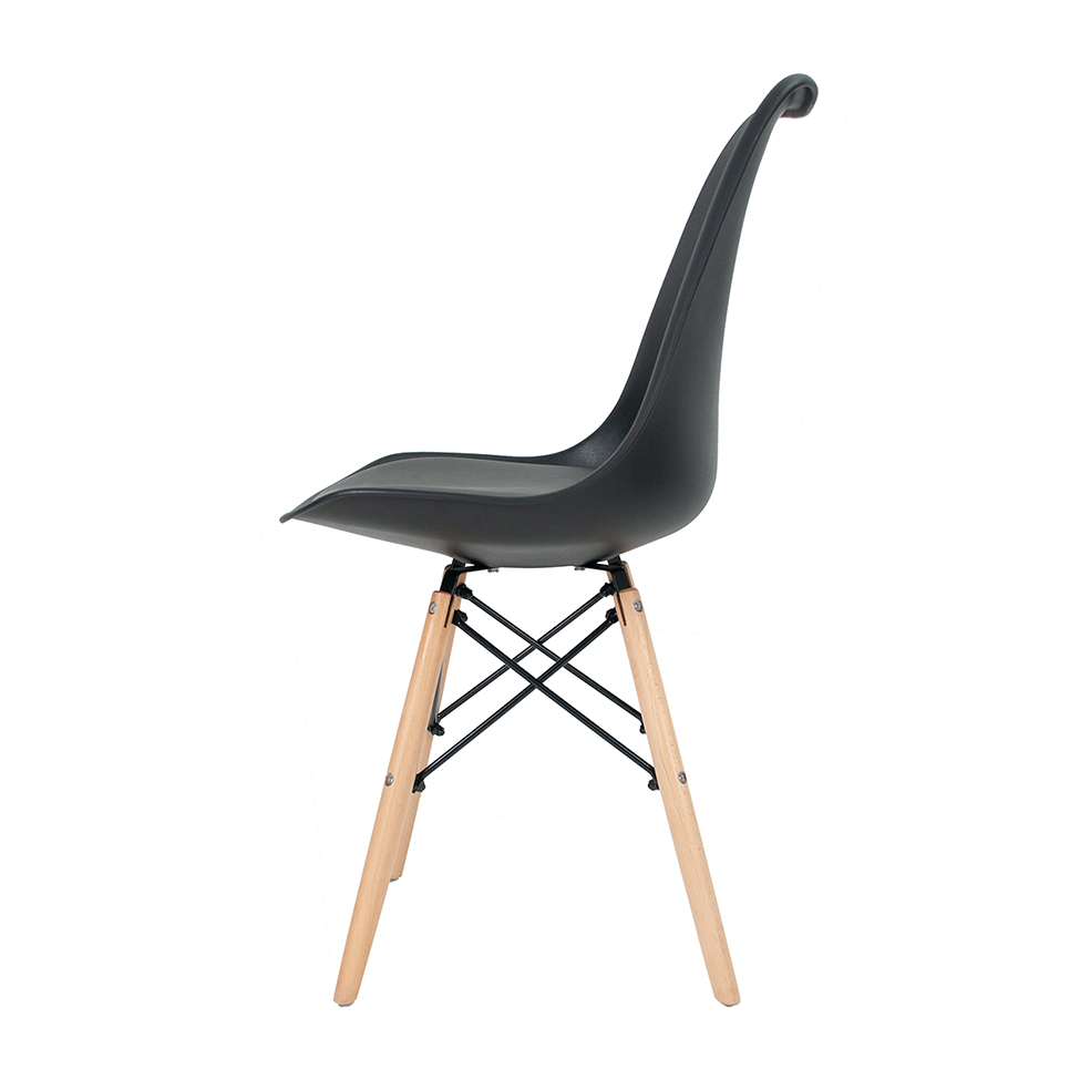 Cadeira de Jantar Eames Saarinen Leda Preta