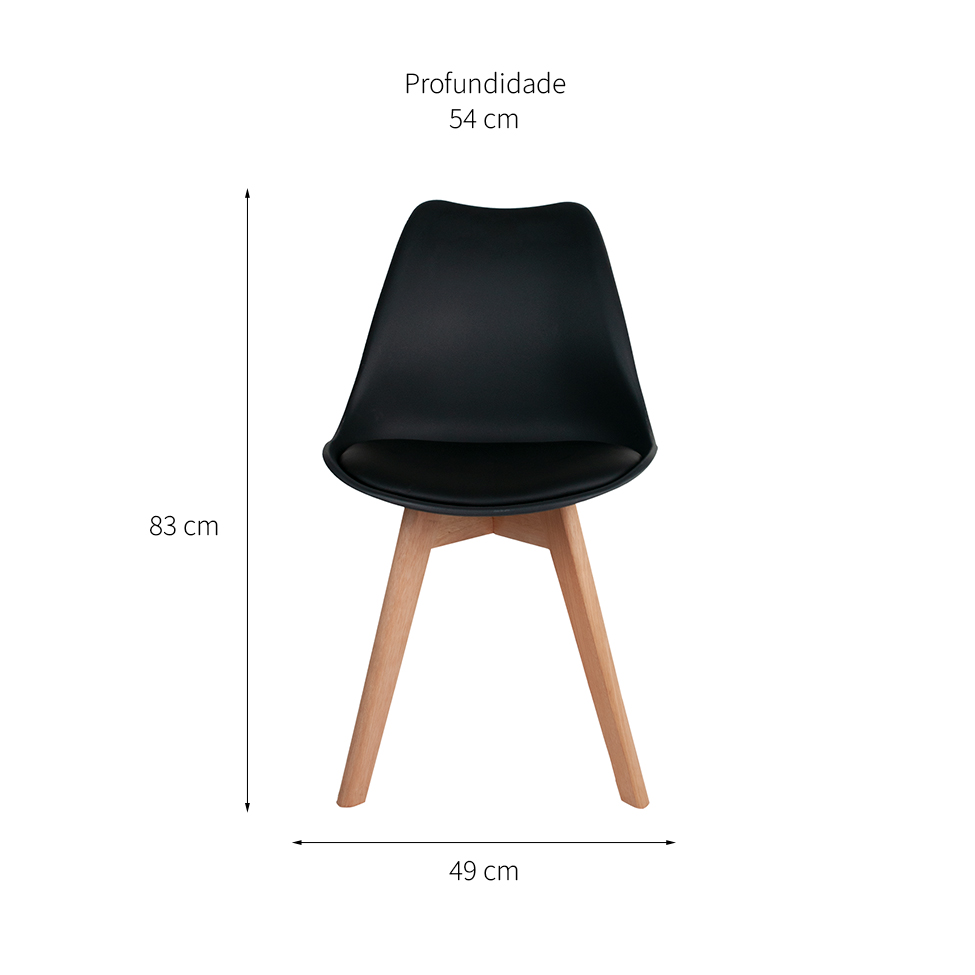 Cadeira de Jantar Saarinen Wood Preta