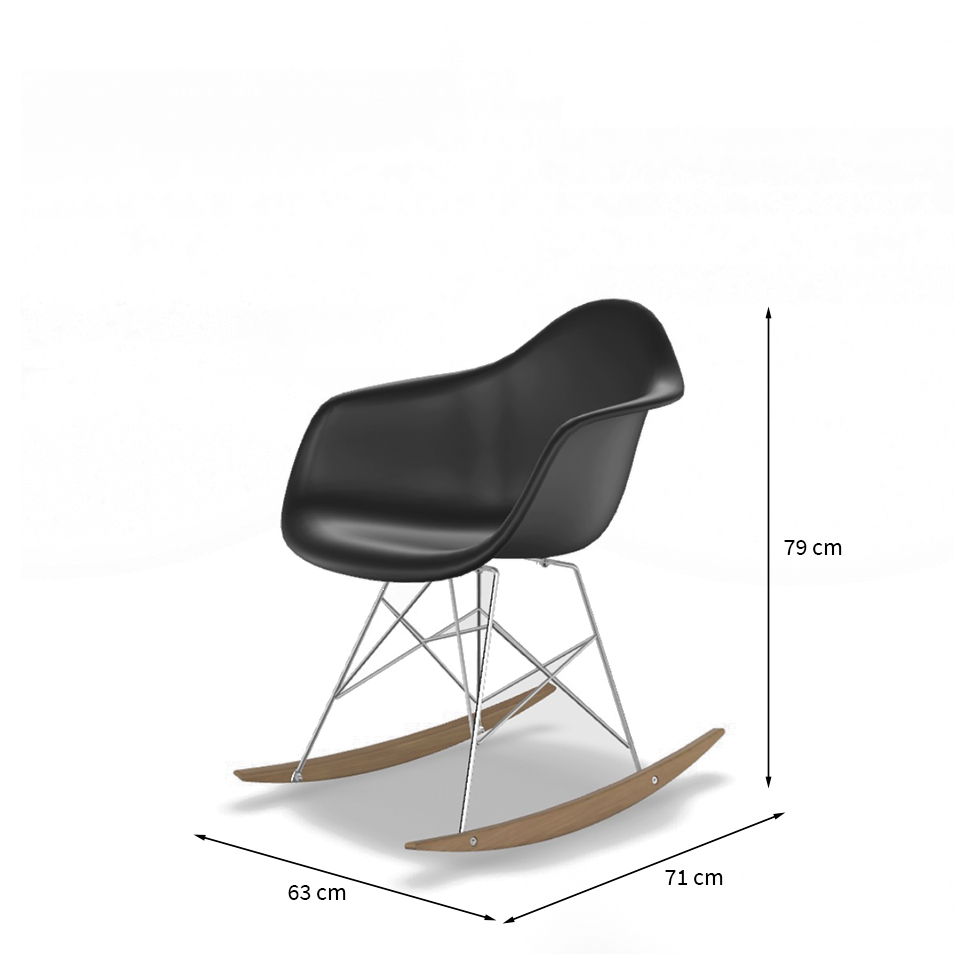 Cadeiras Eames Arm Balanço Preta