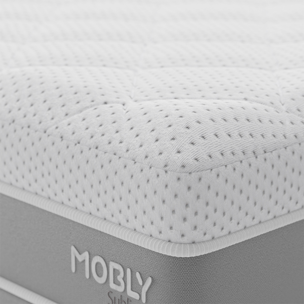 Cama Box King com Colchão Sublime Mola Ensacada e Espuma Viscoelástica (32x193x203) Cinza e Branco