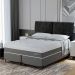 Cama Box King com Colchão Sublime Mola Ensacada e Espuma Viscoelástica (32x193x203) Cinza e Branco