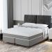 Cama Box Queen com Colchão Sublime Mola Ensacada e Espuma Viscoelástica (32x158x198) Cinza e Branco