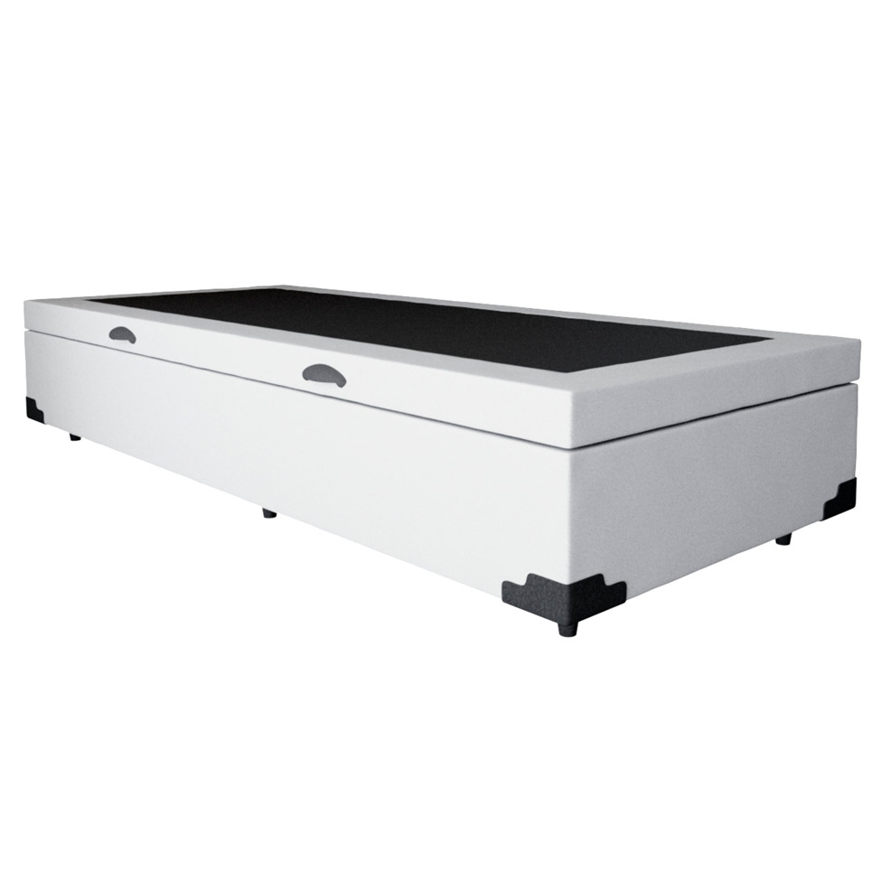 Cama Box com Baú Premium com Colchão Solteiro Veneza Branco