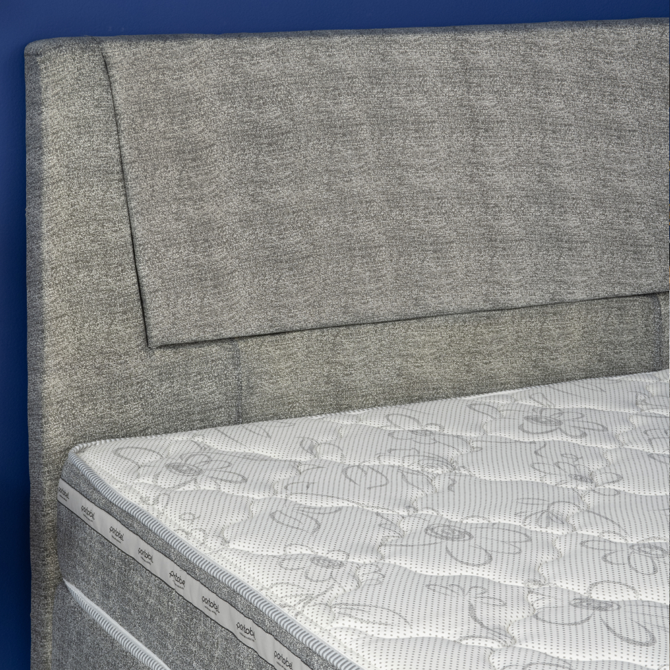 Cama Box com Cabeceira e Colchão Casal Celine Molas Ensacadas (62x138x188) Cinza