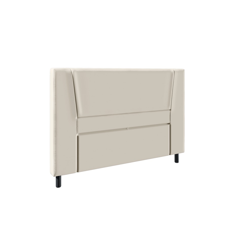 Cama Box com Cabeceira e Colchão Casal Stella Molas Ensacadas (60x138x188) Bege