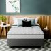 Cama Box com Colchão Casal Howie Espuma D28 (17x138x188) Branco e Cinza