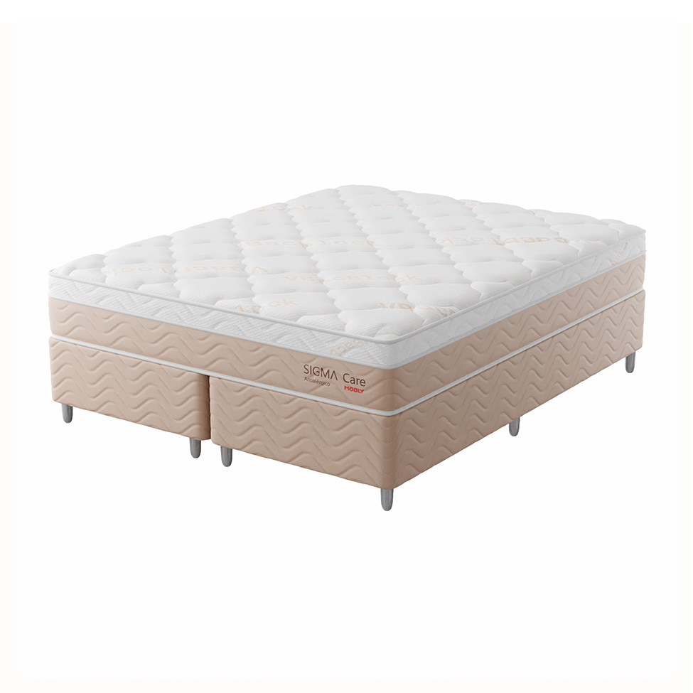 Cama Box com Colchão Queen Sigma Care Antialérgico (23x158x198)