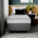 Cama Box com Colchão Solteirão Howie Espuma D28 (17x108x198) Branco e Cinza