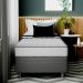 Cama Box com Colchão Solteirão Howie Espuma D28 (17x96x203) Branco e Cinza