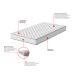 Cama Box com Colchão Solteirão Howie Espuma D45 (17x108x198) Branco e Cinza