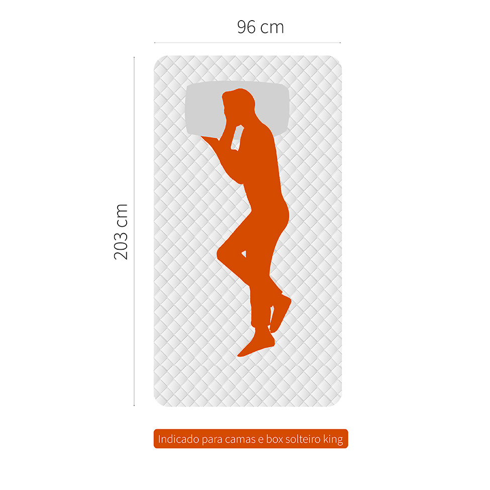 Cama Box com Colchão Solteirão Sigma Flow (23x96x203) Marrom e Branco