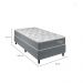 Cama Box com Colchão Solteiro Celine Molas Ensacadas (62x88x188) Cinza