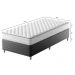 Cama Box com Colchão Solteiro Howie Espuma D28 (17x88x188) Branco e Cinza
