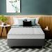 Cama Box com Colchão Viúva Howie Espuma D28 (17x128x188) Branco e Cinza