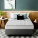Cama Box com Colchão Viúva Howie Espuma D33 (17x128x188) Branco e Cinza