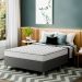 Cama Box com Colchão Viúva Howie Espuma D33 (17x128x188) Branco e Cinza
