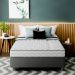 Cama Box com Colchão Viúva Howie Espuma D45 (17x128x188) Branco e Cinza
