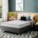 Cama Box com Colchão Viúva Howie Espuma D45 (17x128x188) Branco e Cinza