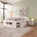 Cama Casal Kiara Madeira Maciça Branca