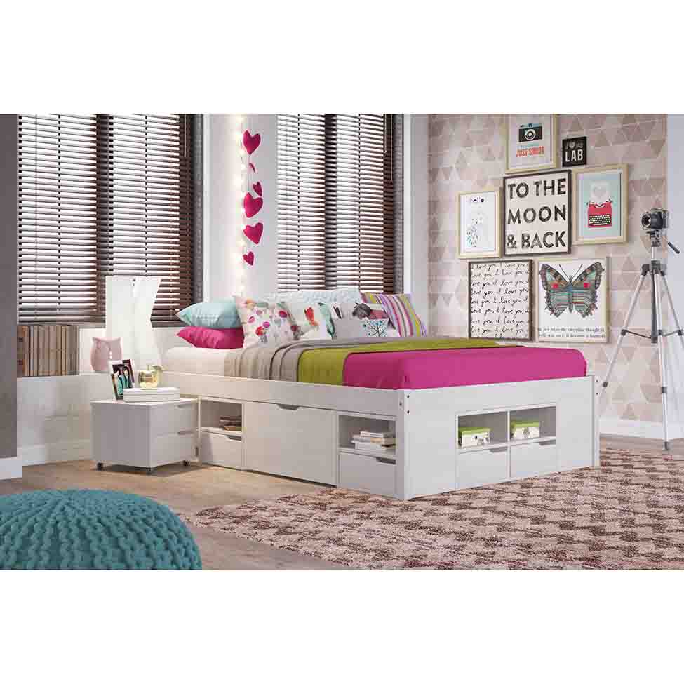 Cama Queen Kiara Madeira Maciça Branca
