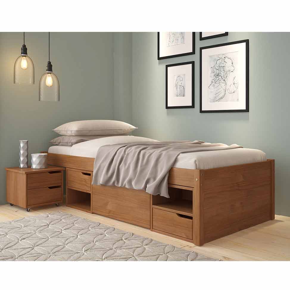 Cama Solteiro Kiara Madeira Maci