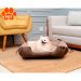 Cama para Pet Akita Suede Bege e Marrom 88 cm