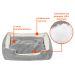 Cama para Pet Beagle Linho Cinza e Cru 70 cm