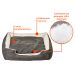 Cama para Pet Beagle Linho Grafite e Cru 65 cm