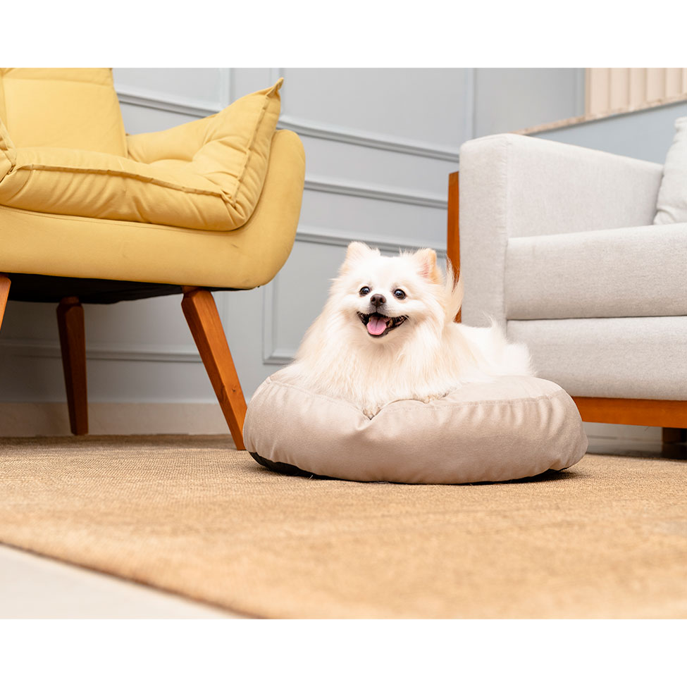 Cama para Pet Poodle Suede Bege 42 cm