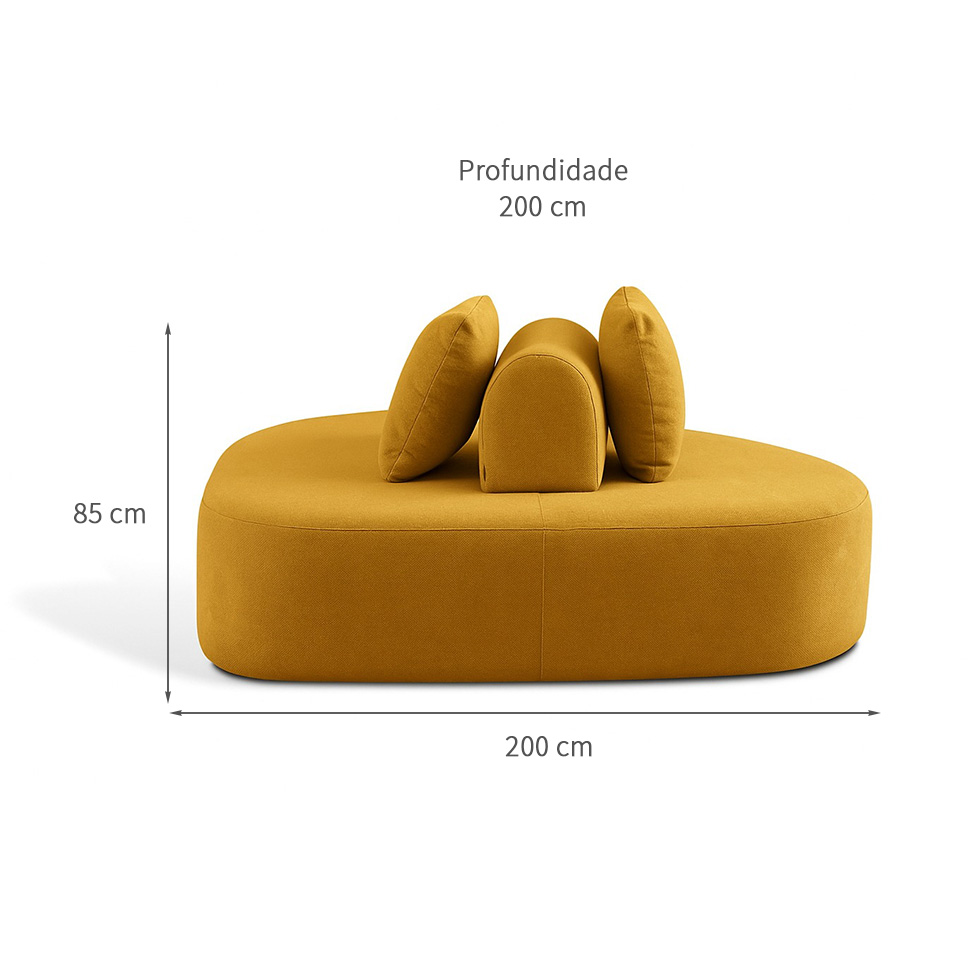 Chaise Longue 3 Lugares Stone Linho Amarelo