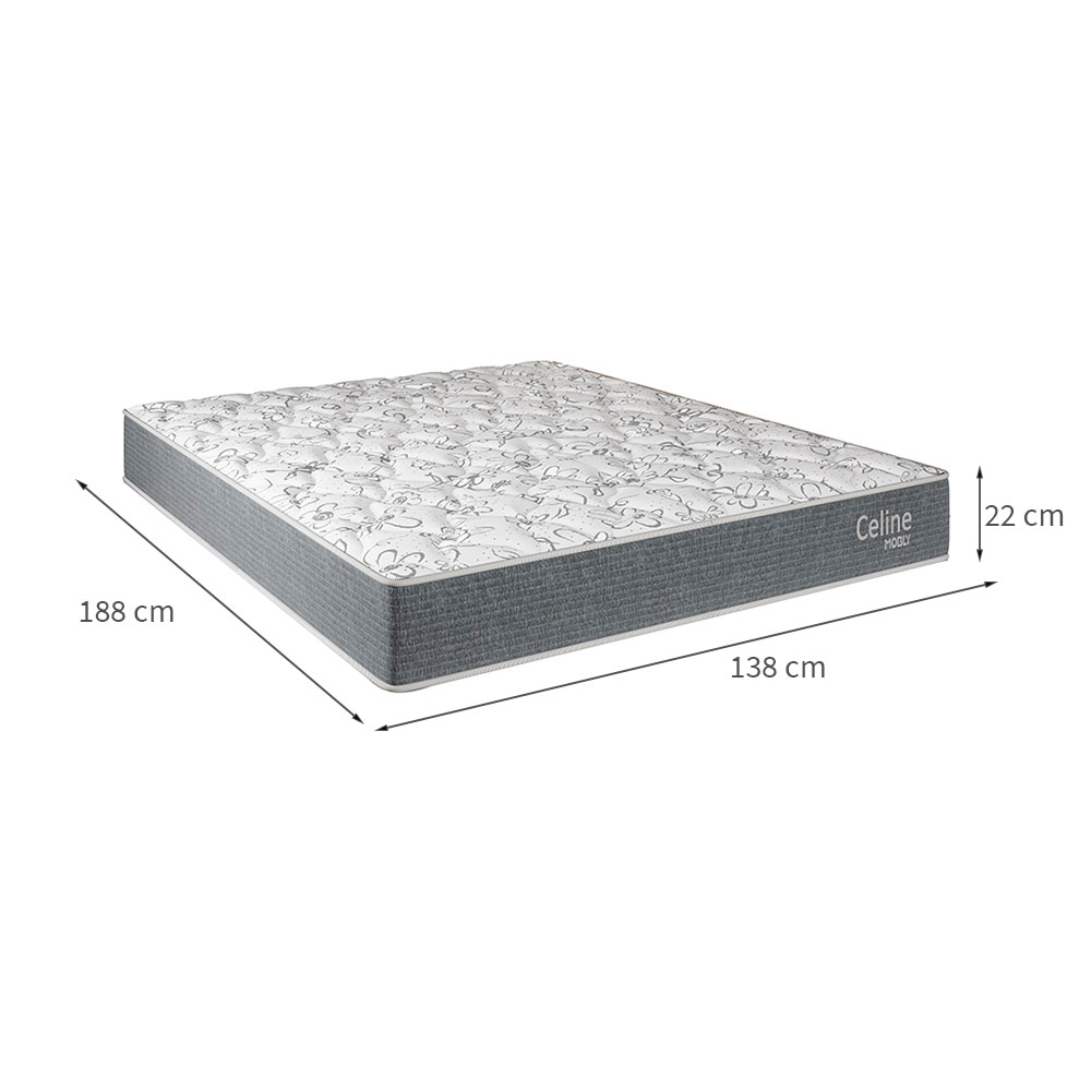 Colchão Casal Mola Ensacada Celine (22x138x188) Cinza
