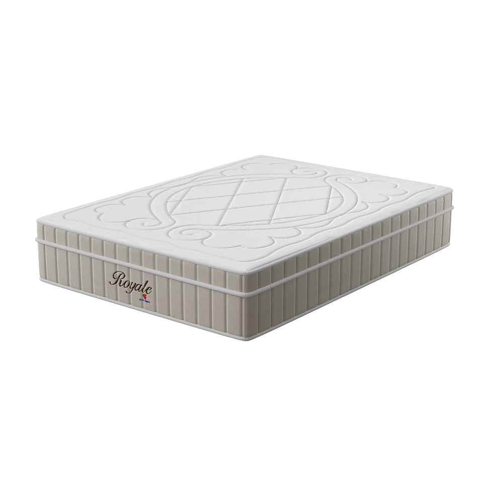 Colchão Casal Royale Molas Ensacadas (34x138x188) Branco e Bege