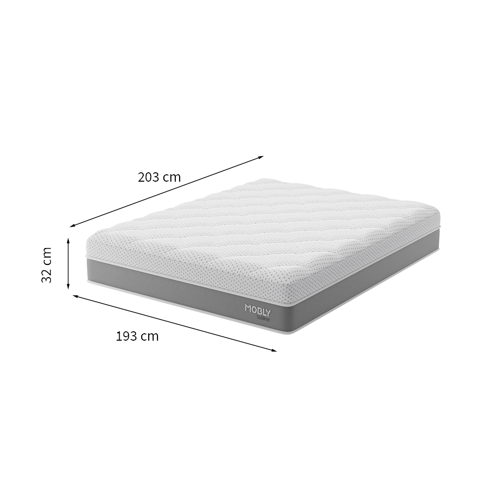 Colchão King Sublime Mola Ensacada e Espuma Viscoelástica (32x193x203) Cinza e Branco