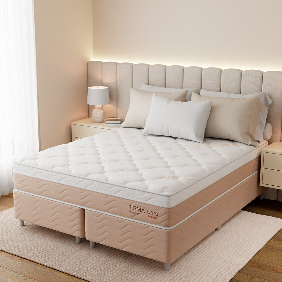 Colchão Queen Sigma Care Misto (23x158x198) Bege e Branco