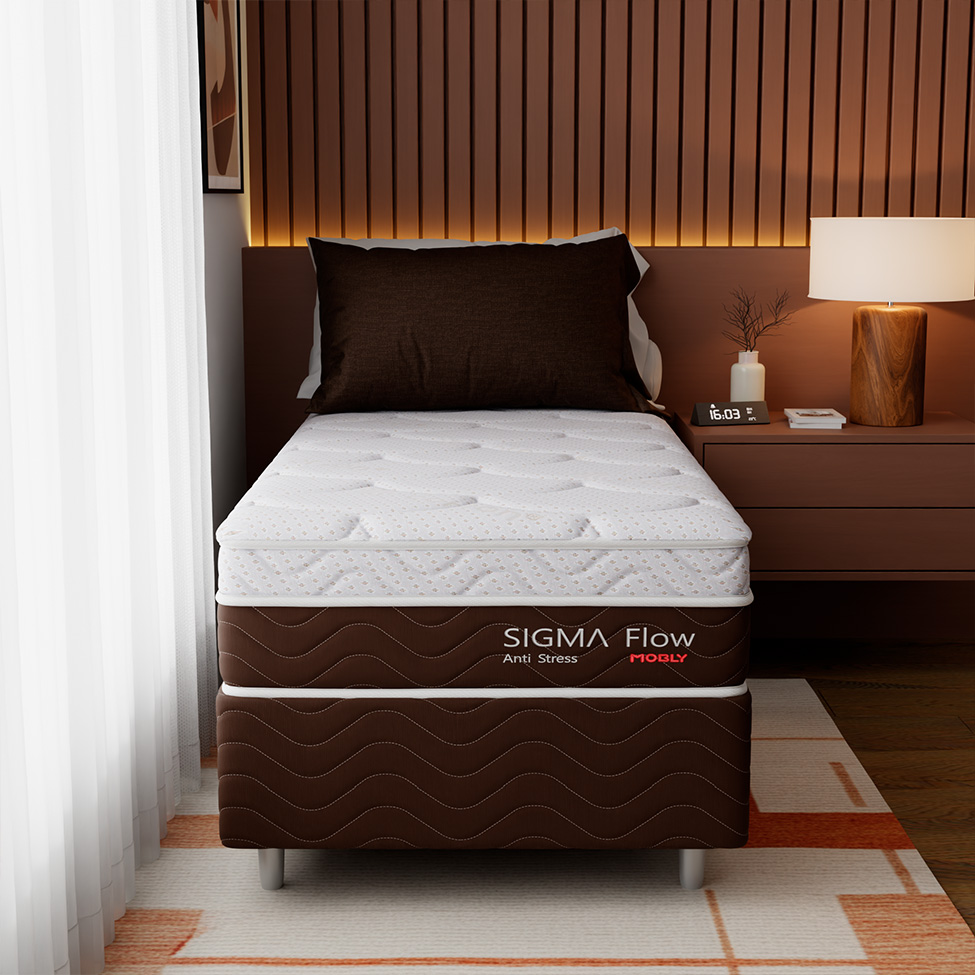 Colchão Solteirão Sigma Flow Misto (23x96x203) Marrom e Branco
