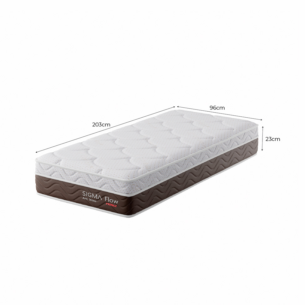 Colchão Solteirão Sigma Flow Misto (23x96x203) Marrom e Branco