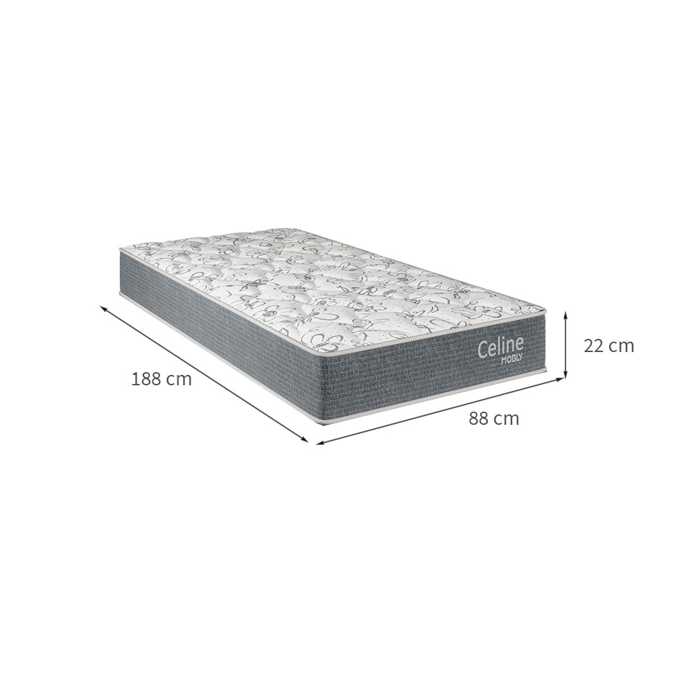 Colchão Solteiro Mola Ensacada Celine (22x88x188) Cinza