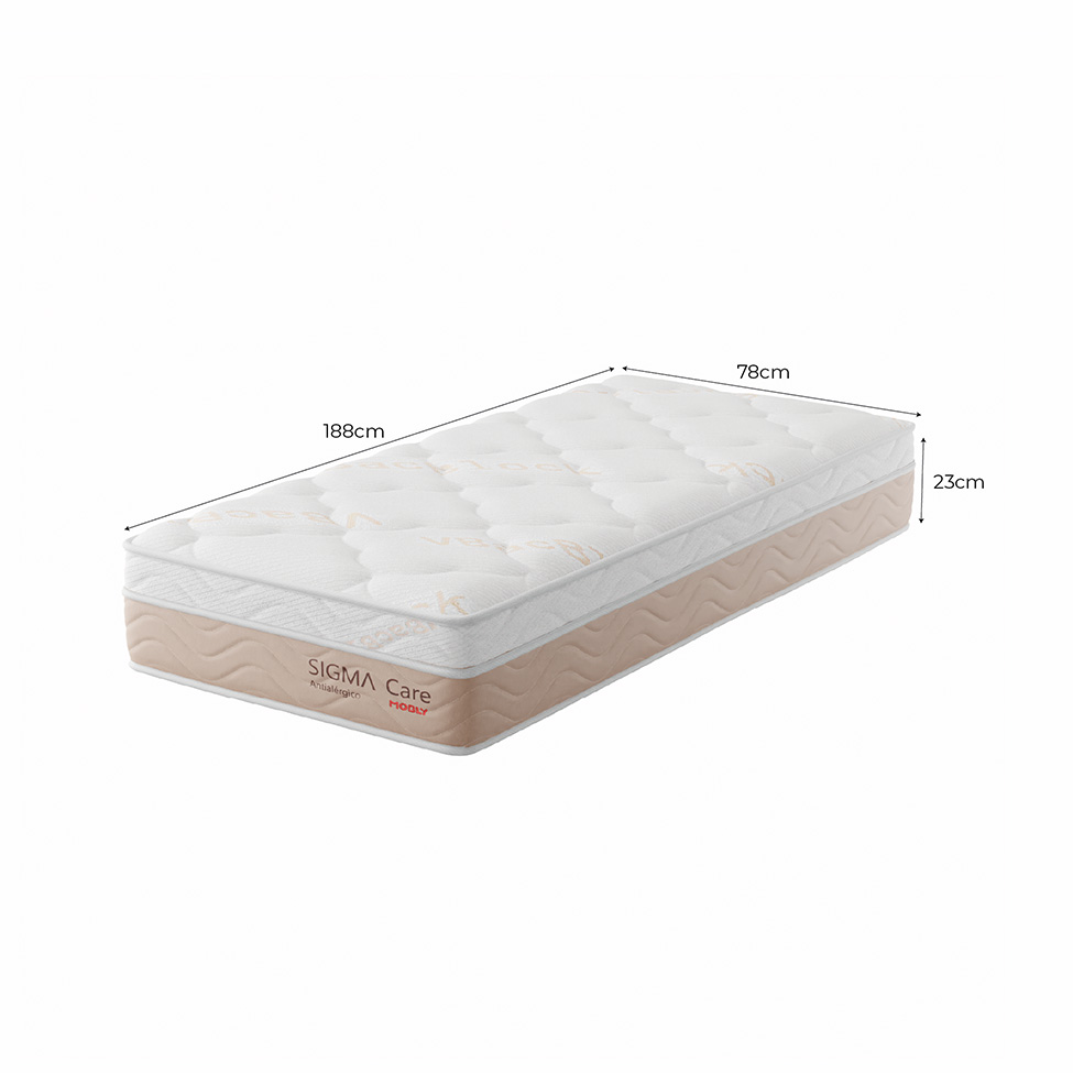 Colchão Solteiro Sigma Care Misto (23x78x188) Bege e Branco