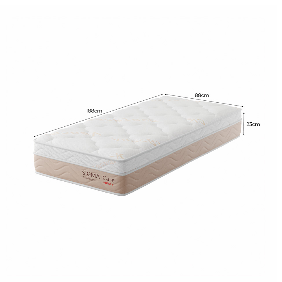 Colchão Solteiro Sigma Care Misto (23x88x188) Bege e Branco