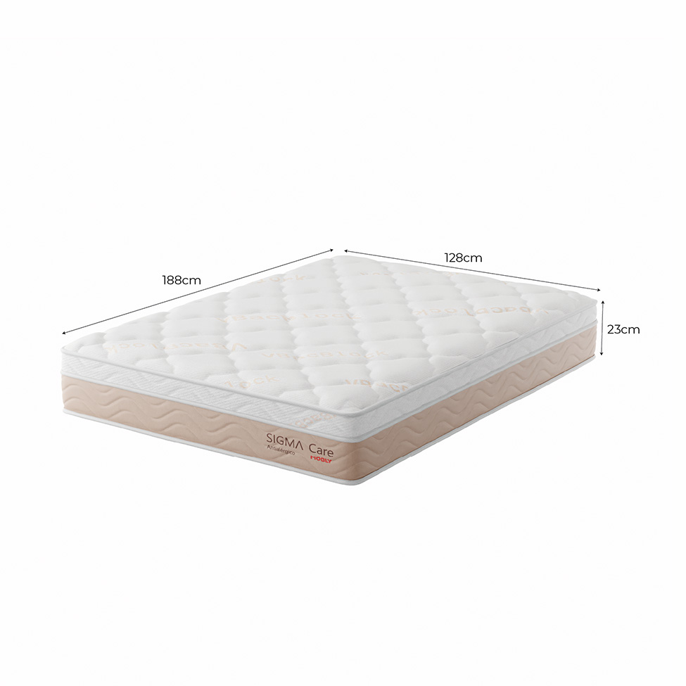 Colchão Viúva Sigma Care Misto (23x128x188) Bege e Branco