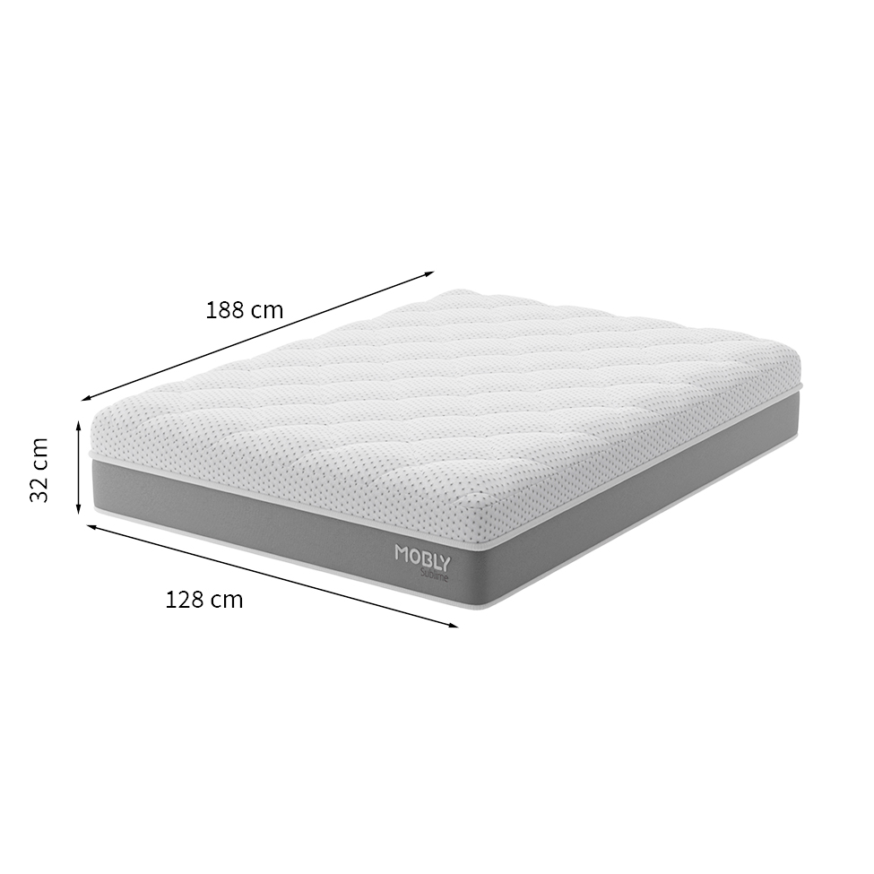 Colchão Viúva Sublime Mola Ensacada e Espuma Viscoelástica (32x128x188) Cinza e Branco