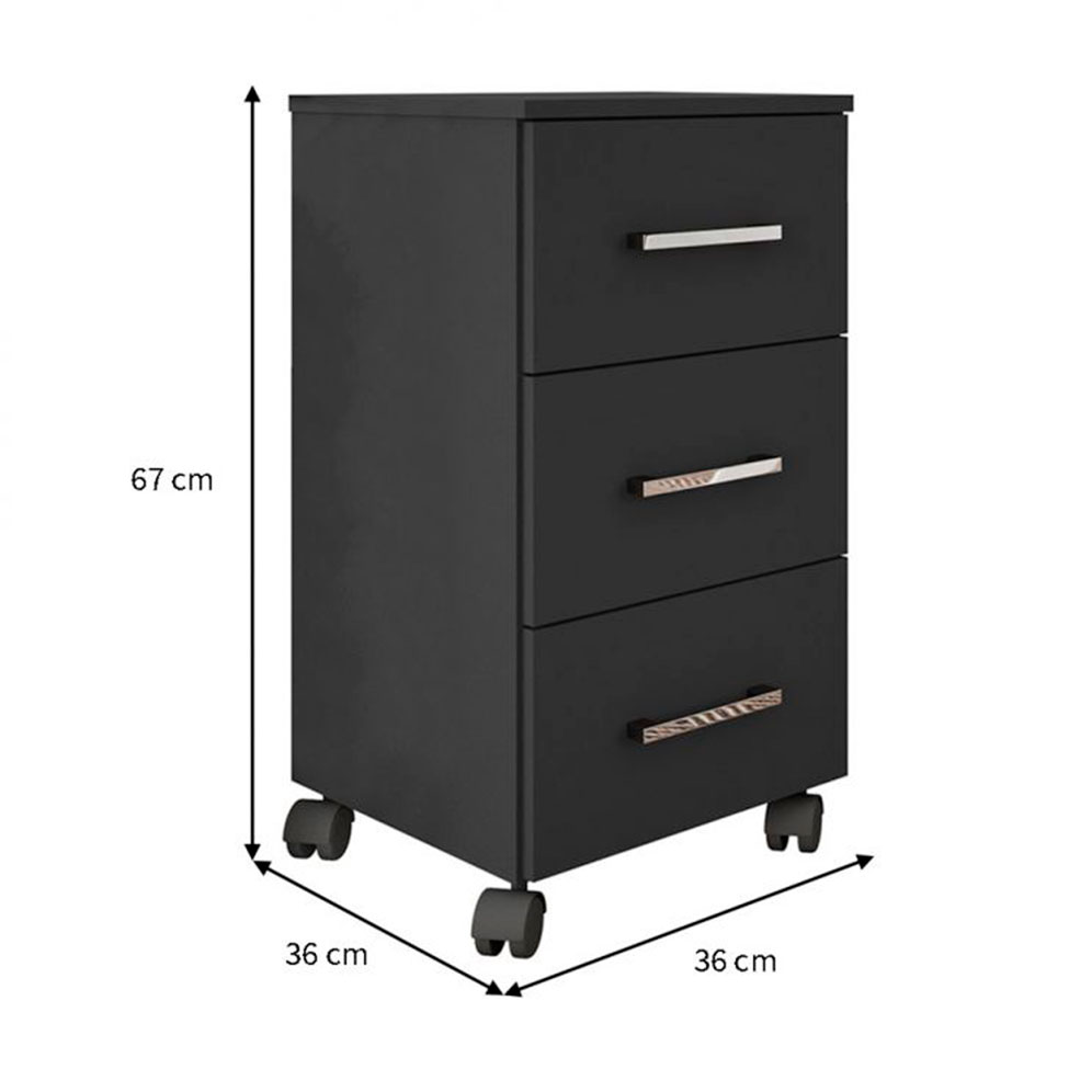Conjnto com 2 Gaveteiros Pietra Flex 6 GV Preto e Amarelo