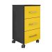 Conjnto com 2 Gaveteiros Pietra Flex 6 GV Preto e Amarelo
