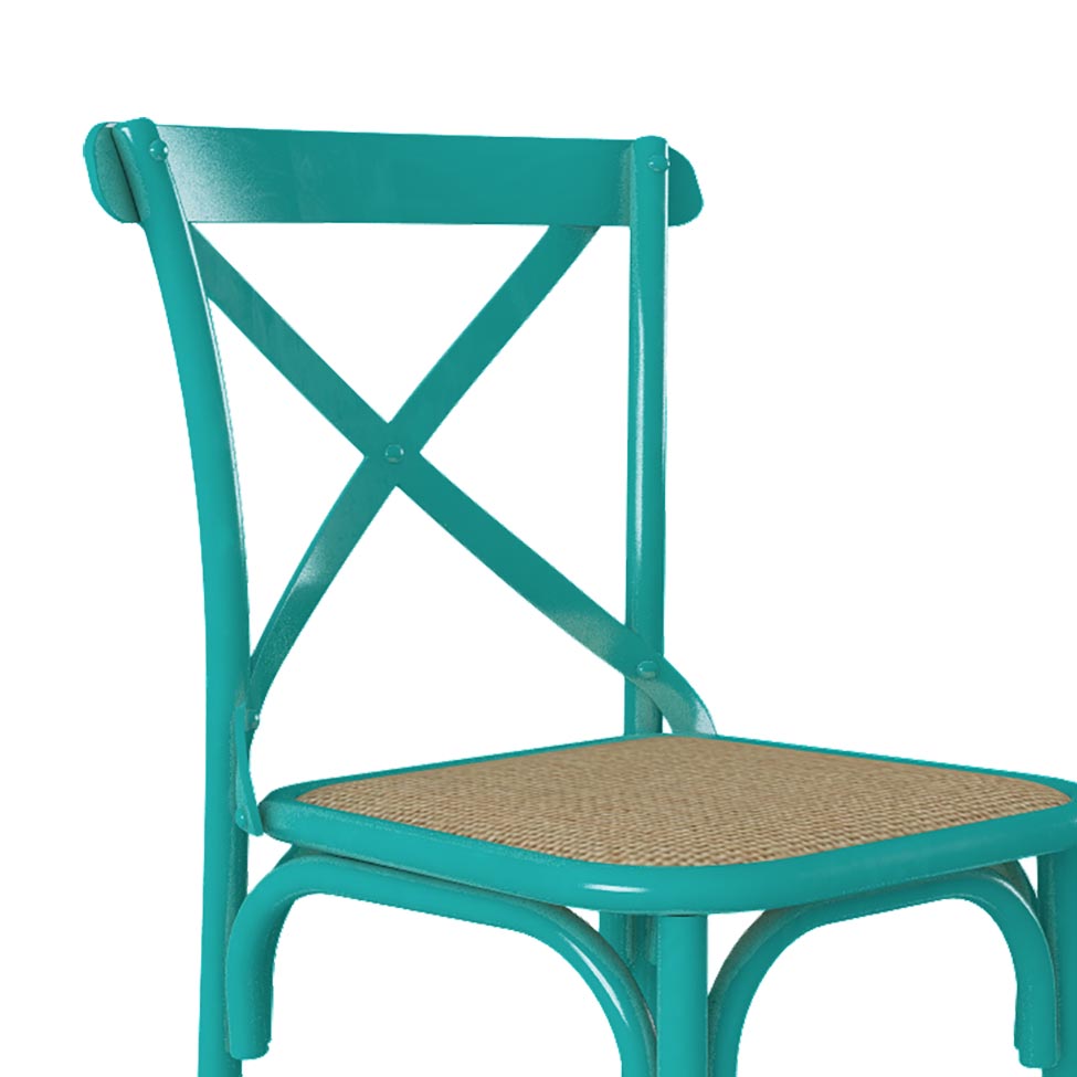 Conjunto 2 Cadeiras de Cozinha Katarina Azul e Bege New Green