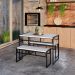 Conjunto com 2 Bancos de Jantar Wooden Branco e Preto