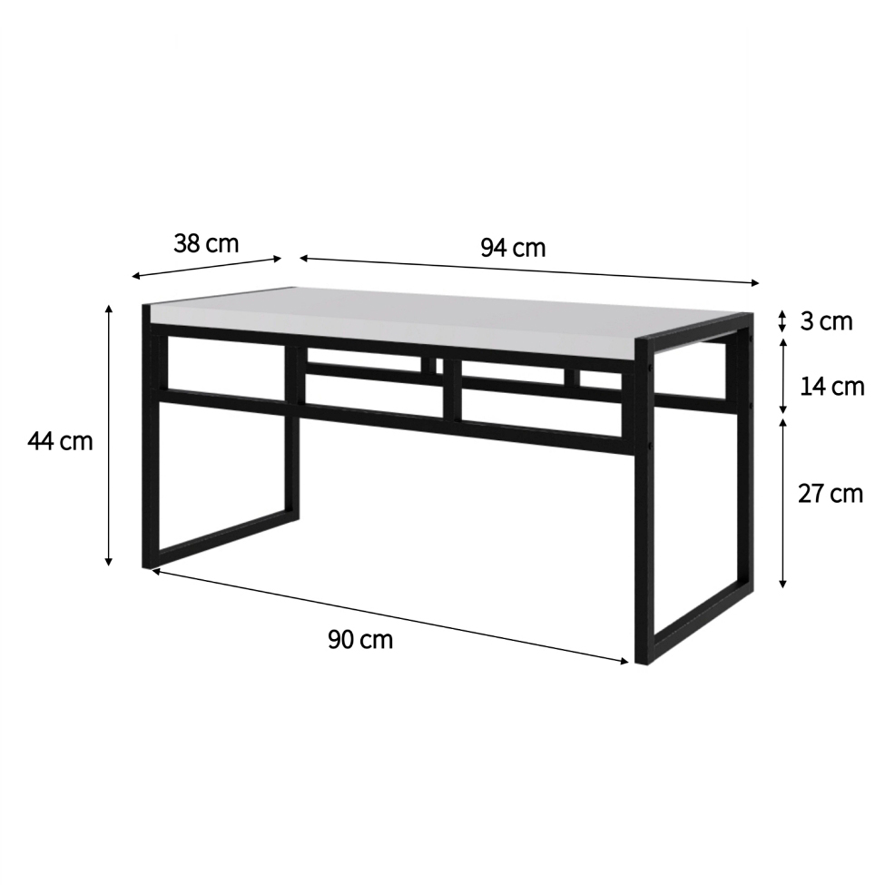 Conjunto com 2 Bancos de Jantar Wooden Branco e Preto