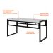 Conjunto com 2 Bancos de Jantar Wooden Branco e Preto